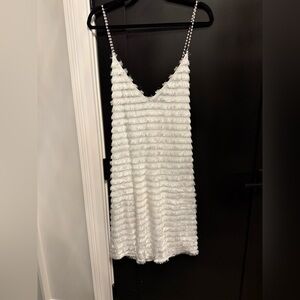 Brand New White Fringe Dress - size XL